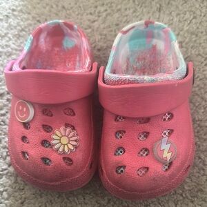 Pink Slippers with Ventilation and Embellishments